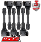 SET OF 6 MACE STANDARD REPLACEMENT IGNITION COILS TO SUIT NISSAN MAXIMA J31 VQ35DE 3.5L V6