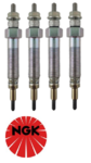 SET OF 4 NGK GLOW PLUGS TO SUIT MITSUBISHI PAJERO V24 4D56 4D56T TURBO DIESEL 2.5L I4 FROM 07/1993