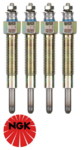 SET OF 4 NGK GLOW PLUGS TO SUIT NISSAN TERRANO D21 TD27T TURBO DIESEL 2.7L I4