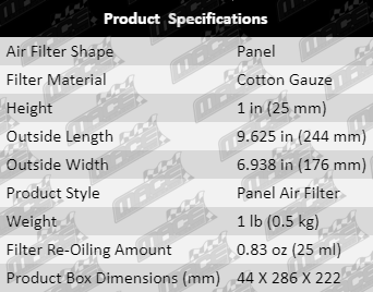 Air-Filter-Corolla-AF4117-Specification-Table