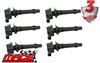 SET OF 6 MACE IGNITION COILS TO SUIT FORD BARRA 195 ECOLPI 270T TURBO 4.0L I6