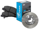 ULTIMA FRONT BRAKE PAD SET & DISC ROTOR COMBO TO SUIT HOLDEN COMMODORE VZ ALLOYTEC LY7 LE0 3.6L V6