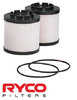 SET OF 2 RYCO CARTRIDGE FUEL FILTERS TO SUIT JEEP GRAND CHEROKEE WK EXF TURBO DIESEL 3.0L V6