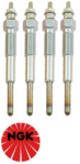 SET OF 4 NGK GLOW PLUGS TO SUIT FORD RANGER PX P4AT TURBO DIESEL 2.2L I4