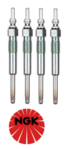 SET OF 4 NGK GLOW PLUGS FOR VOLKSWAGEN GOLF MK.4 ATD TURBO DIESEL 1.9L I4 FROM CHASSIS 1J-2-600001