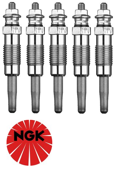 SET OF 5 NGK GLOW PLUGS TO SUIT LAND ROVER DISCOVERY L318 19P TURBO DIESEL 2.5L I5