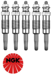 SET OF 5 NGK GLOW PLUGS TO SUIT LAND ROVER DISCOVERY L318 19P TURBO DIESEL 2.5L I5