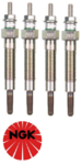 SET OF 4 NGK GLOW PLUGS TO SUIT MITSUBISHI TRITON MJ 4D56 4D56T TURBO DIESEL 2.5L I4 FROM 06/1993