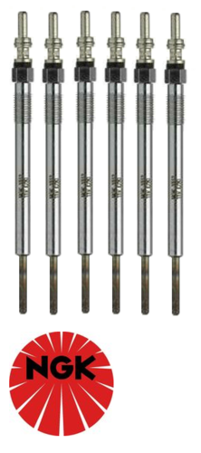 SET OF 6 NGK GLOW PLUGS TO SUIT LAND ROVER DISCOVERY 3 L319 276DT TURBO DIESEL 2.7L V6