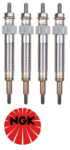 SET OF 4 NGK GLOW PLUGS TO SUIT MITSUBISHI DELICA PD PE PF 4M40T TURBO DIESEL 2.8L I4