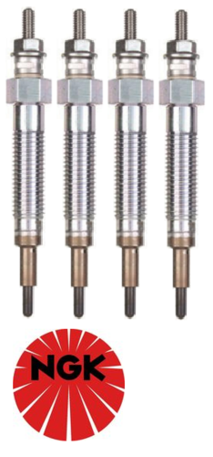 SET OF 4 NGK GLOW PLUGS TO SUIT MITSUBISHI TRITON MK 4M40 TURBO DIESEL 2.8L I4 TILL 07/1999