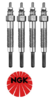 SET OF 4 NGK GLOW PLUGS TO SUIT MITSUBISHI PAJERO ND NE NF NG NH 4D56T 2.5L I4 EXCLUDING QGS SYSTEM