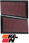 PAIR OF K&amp;N REPLACEMENT AIR FILTERS TO SUIT AUDI Q7 4L CCGA TWIN TURBO DIESEL 5.9L V12