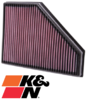 K&N AIR FILTER FOR BMW 3 SERIES 320D N47D20 2.0L I4 FROM 03/2007 CHASSIS E92