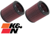 PAIR OF K&N REPLACEMENT AIR FILTER TO SUIT AUDI A8 D3 BFM BVJ BVN TURBO DIESEL 4.1 4.2L V8