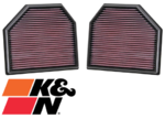 PAIR OF K&N REPLACEMENT AIR FILTERS TO SUIT BMW M SERIES M6 S63B44TU TWIN TURBO 4.4L V8