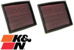 SET OF 2 K&N REPLACEMENT AIR FILTERS TO SUIT BMW M SERIES M5 S62B50 4.9L V8