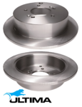 ULTIMA REAR SOLID DISC BRAKE ROTOR SET TO SUIT HYUNDAI TUCSON JM D4EA TURBO DIESEL 2.0L I4 4WD ONLY