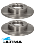 ULTIMA FRONT SOLID DISC BRAKE ROTOR SET FOR TOYOTA HILUX LN46R LN60R LN65R L 2L DIESEL 2.2L 2.4L I4