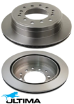ULTIMA REAR DISC BRAKE ROTOR SET TO SUIT TOYOTA PRADO KDJ120R 1KD-FTV TURBO DIESEL 3.0L I4