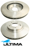 ULTIMA FRONT VENTED DISC BRAKE ROTORS FOR HONDA ACCORD CF CH CL F23A H23A 2.3L I4 12/00 ON FWD ONLY