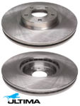 ULTIMA FRONT VENTED DISC BRAKE ROTOR SET TO SUIT NISSAN PATHFINDER R52 VQ35DE 3.5L V6