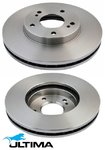 ULTIMA FRONT VENTED DISC BRAKE ROTOR SET TO SUIT NISSAN SKYLINE R32 RB20DET TURBO 2.0L I6 OD 280MM