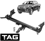 TAG HEAVY DUTY 3-PIECE DESIGN TOW BAR FOR ISUZU D-MAX TFR 4JJ1-TCX 3.0L I4 TILL 07/20 STYLESIDE ONLY