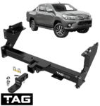 TAG HEAVY DUTY 3-PIECE DESIGN TOW BAR FOR TOYOTA HILUX GGN135R 1GR-FE 4.0 V6 10/15 ON STYLESIDE ONLY