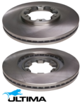 ULTIMA FRONT VENTED DISC BRAKE ROTOR SET TO SUIT NISSAN PATHFINDER R50 ZD30DDTI TURBO DIESEL 3.0L I4