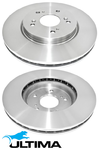 ULTIMA FRONT VENTED DISC BRAKE ROTOR SET TO SUIT HONDA CR-V RM N16A4 TURBO DIESEL 1.6L I4 OD 296MM