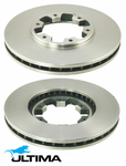 ULTIMA FRONT VENTED DISC BRAKE ROTOR SET TO SUIT NISSAN PATHFINDER R50 VG33E 3.3L V6