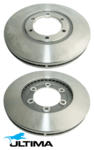 ULTIMA FRONT VENTED DISC BRAKE ROTORS FOR FORD COURIER PC PD G6 2.6L I4 05/96 ON TO 12/97 4WD ONLY