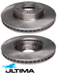 ULTIMA FRONT VENTED DISC BRAKE ROTOR SET TO SUIT MAZDA AXELA BM PE-VPR 2.0L I4