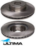 ULTIMA FRONT VENTED DISC BRAKE ROTOR SET TO SUIT SUBARU OUTBACK BP EZ30D 3.0L F6 SUITS 186KW