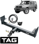 TAG HEAVY DUTY TOW BAR & WIRING KIT TO SUIT TOYOTA LANDCRUISER VDJ76R 1VD-FTV TURBO DIESEL 4.5L V8