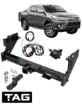 TAG HEAVY DUTY 3-PIECE DESIGN TOW BAR & WIRING KIT FOR TOYOTA HILUX GUN136R 1GD-FTV 2.8 I4 STYLESIDE