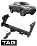 TAG HEAVY DUTY 3-PIECE DESIGN TOW BAR FOR TOYOTA HILUX GUN123R 1GDFTV 2.8 I4 10/15 ON STYLESIDE ONLY