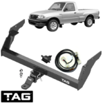 TAG HEAVY DUTY TOW BAR WITH REAR STEP & WIRING KIT TO SUIT MAZDA B2600 BRAVO UN G6 JK26 2.6L I4