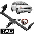 TAG HD TOW BAR & UNIVERSAL WIRING KIT TO SUIT KIA GRAND CARNIVAL VQ G6EA G6DA G6DC 2.7L 3.5L 3.8L V6
