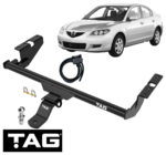 TAG STD DUTY TOW BAR & UNIVERSAL WIRING KIT TO SUIT MAZDA3 BK LF-DE LF-VE LF50 LF72 LFN7 LFN8 2.0 I4