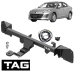 TAG STD DUTY TOW BAR & WIRING KIT FOR MAZDA3 BL LF-DE LF-VE LF17 LF5H LF5W RF R2AA 2.0 2.2L I4 SEDAN