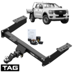 TAG HD 3-PIECE DESIGN TOW BAR & ERICH JAEGER WIRING FOR FORD RANGER PY P025 2.0 I4 EXTENDED TRAYBACK