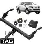 TAG HEAVY DUTY TOW BAR & BRINK WIRING KIT TO SUIT FORD RANGER PX1 DPAT 2.5L I4 CAB CHASSIS ONLY
