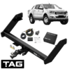 HEAVY DUTY EXTENDED 3-PIECE TOW BAR & BRINK WIRING KIT FOR FORD RANGER PX3 P5AT 3.2L I5 05/15 ON CAB