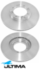 ULTIMA FRONT VENTED DISC BRAKE ROTOR SET TO SUIT HYUNDAI ACCENT X3 G4EH G4EK 1.3L 1.5L I4 TO 07/1999