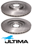 ULTIMA FRONT VENTED DISC BRAKE ROTOR SET TO SUIT VOLKSWAGEN POLO 6R CGGB 1.4L I4 OD 312MM 1ZP & 1ZR