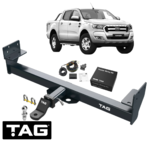 TAG HEAVY DUTY TOW BAR & BRINK WIRING KIT TO SUIT FORD RANGER PX1 P4AT 2.2L I4 03/14 ON TO 07/15 RWD