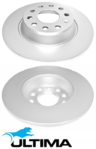ULTIMA REAR VENTED DISC BRAKE ROTOR SET TO SUIT VOLKSWAGEN AMAROK NF DXVA DXKA 2.0L 2.3L I4