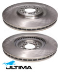 ULTIMA FRONT VENTED DISC BRAKE ROTOR SET TO SUIT VOLKSWAGEN AUE BDE BFH BML AMX BBG 2.8L 3.2L V6